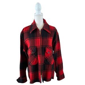 Rare Big Musky Brand Wool Buffalo Plaid Hunting Jacket Mens Johnson Woolen Mills